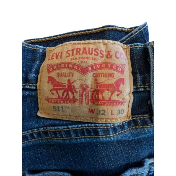 Levi Strauss 511 Jeans Slim Stretch Fit Men Jeans Tag Sz 32x30 Blue - Picture 4 of 9